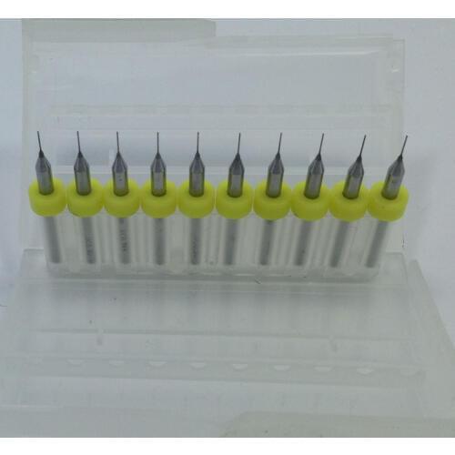 HUHAO 10Pcs 0.3mm Import Carbide PCB Drill Bits Print Circuit Board Mini CNC Drilling Bit Set Woodworking Tools