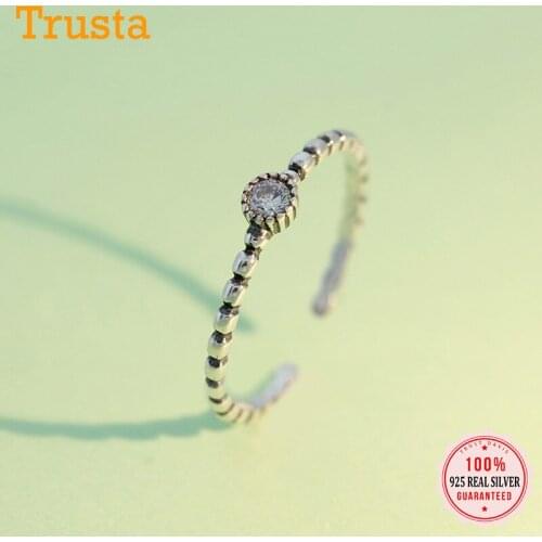 Trusta 2018 Womens 100% 925 Sterling Thai Silver Fashion Jewelry Cool Cocktail Ring Sizable 5 6 7 Girls Kids Xmas Gift DS426