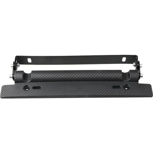 Universal Car Carbon Fiber Number License Plate Frame Holder Bracket Adjustable Auto Front Mount Bumper Brackets