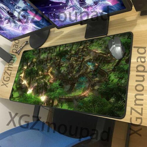 XGZ Large Gaming Mouse Pad Black Lock Edge Castle Landscape Computer Custom Logo Desk Mat Rubber Stripe Non-slip 900x400/600x300