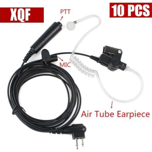 XQF 10PCS Air Acoustic Tube Earpiece PTT Mic Headset for Motorola XiR P8668 P8268 APX 7000 XPR 6500 XPR 6550 Walkie Talkie