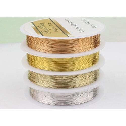 0.3/0.4/0.5/0.6mm Colorfast Copper Wire Gold Rose Gold Silver Color Crafts Beading Wire Jewelry Cord String For Craft Making