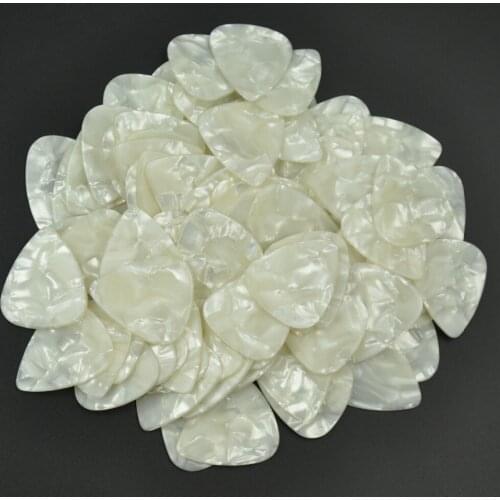 Lots of 100pcs New Extra Heavy 1.5mm Blank Celluloid Guitar Picks Plectrums Pearl White For Electric Guitar