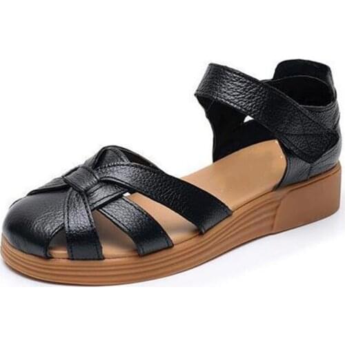 2021 Bestselling New Summer Genuine Leather Mother Sandals Soft Sole Non-slip Comfortable Womens Sandals Granny Shoes Sandals