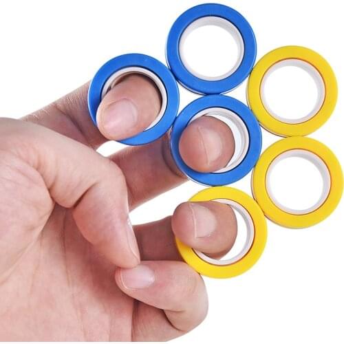 2021 Magnetic Rings Fidget Unzip Toy Magic Ring Props Tools Children Magnetic Ring Finger Spinner Ring Adult Toys For boyfriend