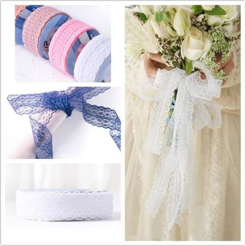 30Yards/Lot Lace Trim Snow Ribbon Bouquet Flower Packing Wedding Material Hand DIY Dress Florist Gift Headdress Curtain Decorate