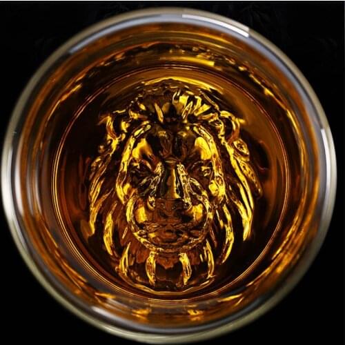 3D Male Lion Head Double Wall Wine Glass Creative Whiskey Cup Cocktail Glasses Tumbler Drinkware Beer Mugs Barware Dropshipping