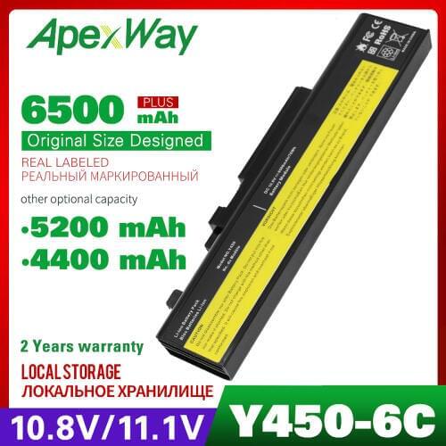 4400mAh laptop battery for LENOVO IdeaPad Y450 20020 4189 Y450A Y450G Y550 4186 Y550A Y550P 55Y2054 L08L6D13 L08O6D13 L08S6D13