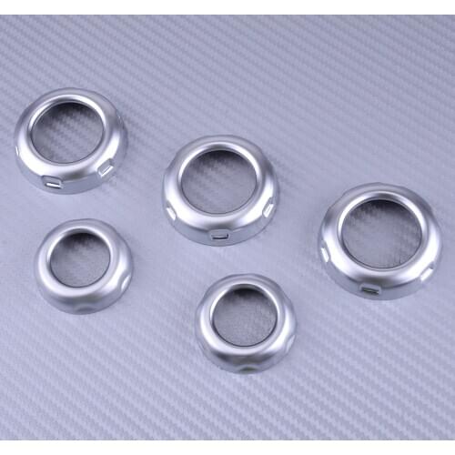 5Pcs AC Air Condition Volume Control Knob Cover Chrome Style Fit For Land Rover Range Rover Sport 2010 2011 2012 2013