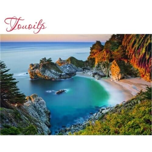 Diamant broderie mer paysage plein carré/rond diamant peinture point de croix diamant cristal mur peinture