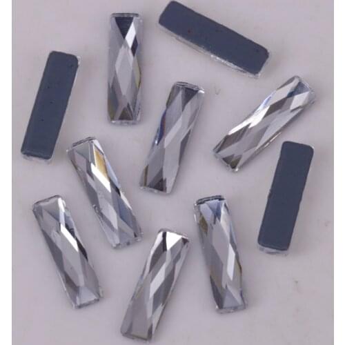 Free Shipping! High Quality 9x3mm Crystal Clear Strip Flat Back Hotfix Rhinestones / Iron On Flat Back Crystals