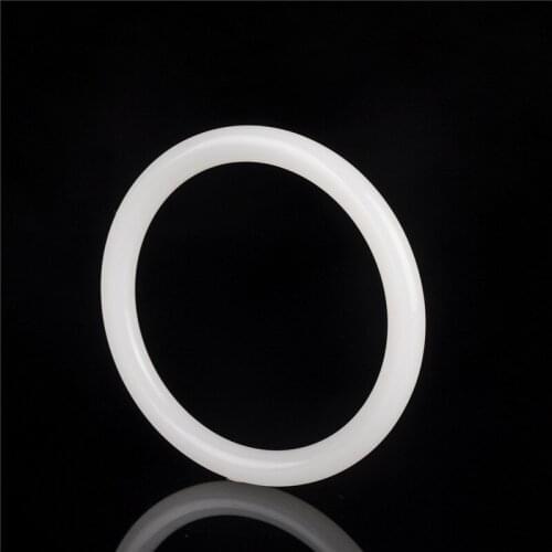 Natural White Jade Bangle Bracelet Hand-Carved Lady Charm Jewelry Fashion Accessories for Men Women Round Bangle Friend