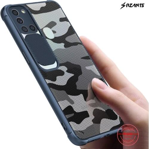 Rzants For Samsung Galaxy A21S Case Hard [Camouflage Lens] Camera Protection Hlaf Clear Cover