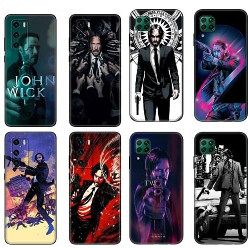 Black tpu Case For Huawei P30 Lite P30 Pro P40 Case For Huawei P40 LITE E P Smart 2020 Case Cover John Wick