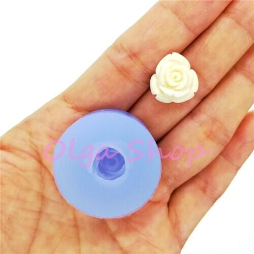 HYL440 14.1mm x 13.6mm Flower Silicone Mold Fondant Cake Decoration Candy Resin Clay Earrings Necklace Craft Soap Candle