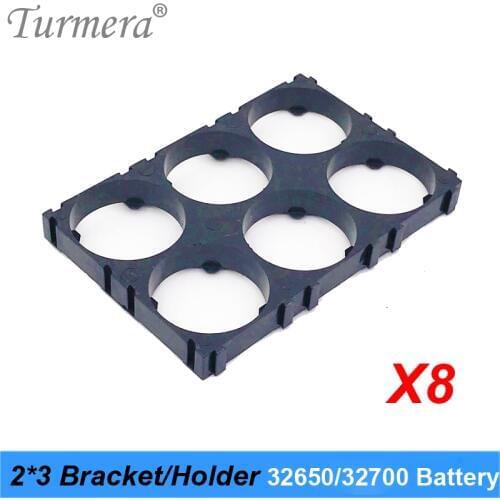 Turmera 32650 32700 2*3 Battery Holder Bracket Cell Safety Anti Vibration Plastic Brackets For 32650 32700 Battery Pack 8pieces