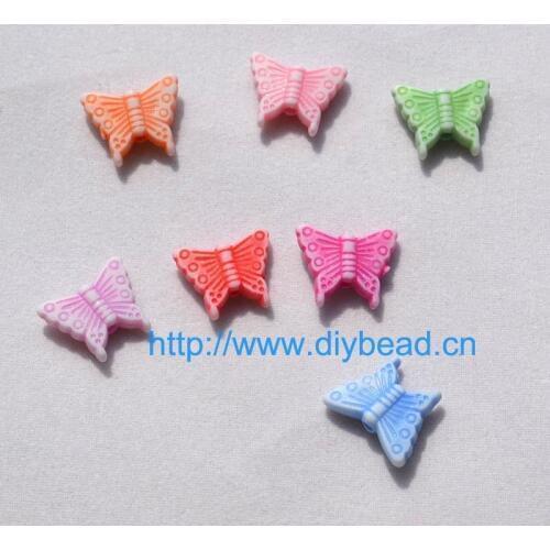DIY Rubber Bands Accessory Antique Acrylic Beads 13*11MM Mix Color Cartoon Butterfly Bracelet Department