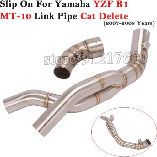 For Yamaha YZF R1 MT-10 2007 2008 Motorcycle Exhaust System Ecape Modify Link Pipe Catalyst Delete Eliminator Enhanced Slip On