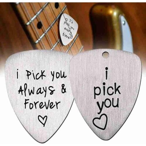 Engraved Guitar Picks Steel Jewelry Ukulele Steel Carved Always Forever Accessories Pi Guitar Pick You Titanium E Z1M9