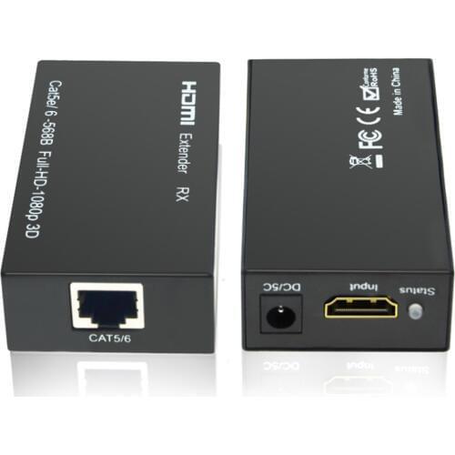 60M HDMI Extender Over Single Cat 6 UTP Cable HDMI Transmitter Receiver IR HDMI Extender with RJ45 UTP Cable