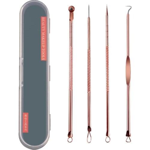 4pcs/set Blackhead Comedone Acne Pimple Blackhead Remover Tool for Face Skin Care Tool Needles Facial Pore Cleaner