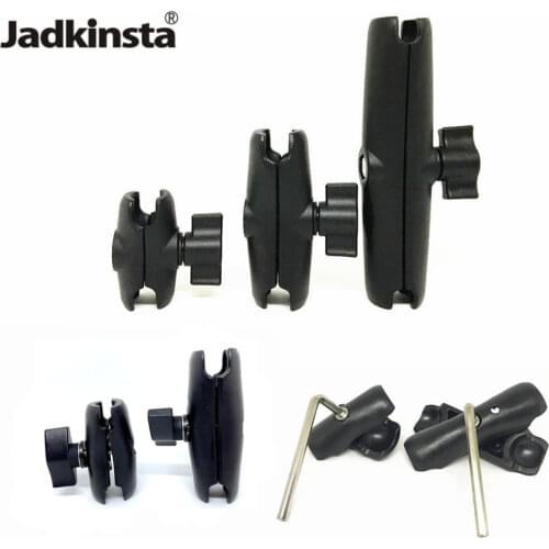 Jadkinsta 6cm 6.5cm 9cm 9.5cm 15cm Aluminum Or Plastic Shell Double Socket Arm for 1 Inch Ball Mount Bases for Gopro Hero7