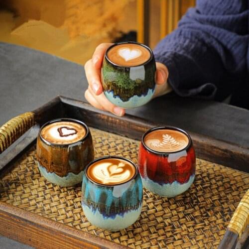 80ml Ceramic Kiln Changed Espresso Coffee Cup Small Espresso Coffee Cup and Spirit Cup Multi-purpose Home Decoration Accessories