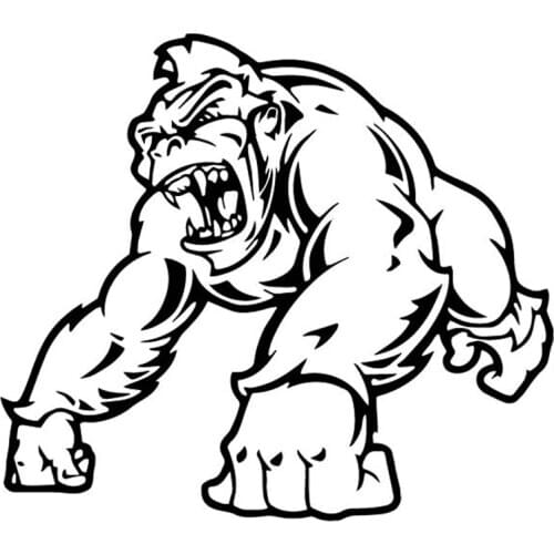 Gorilla Creative Stickers High Quality Car Window Decoration Personality Pvc Waterproof Decals Black/white, 17cm*15cm