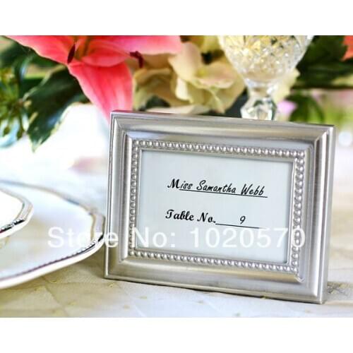 Best selling Wedding Gifts and Party favors Silver Beaded Metal Photo Frame /Place card holder 100pcs/lot Free Shipping