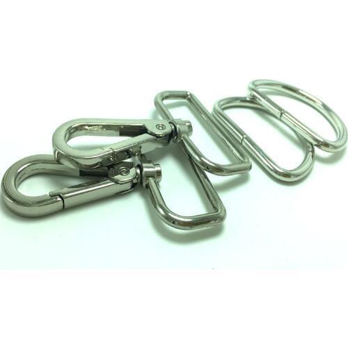 1pcs Lobster Clasps Swivel Trigger Clips Snap Hook and 2pcs D ring Luggage Straps Metal Buckles DIY Craft
