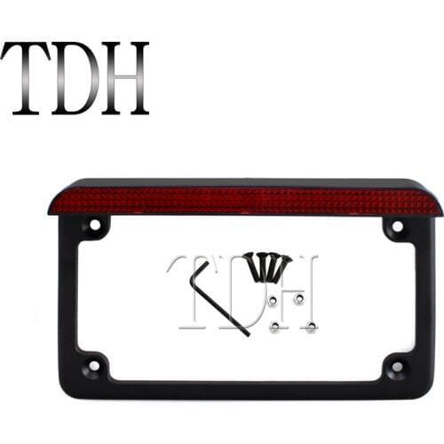 Motorcycle 7" x 4" Standard License Plate Frame With Dual High Intensity LED Taillight/Brake Light Lamp For Harley Cafe Racer
