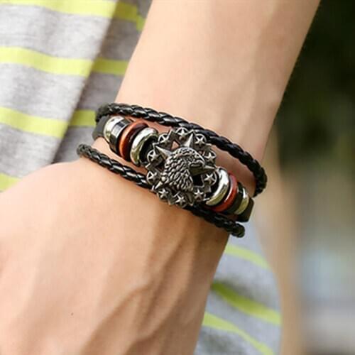 CIBOCIBO Bohemia Bracelet Men Vintage Punk Leather Superior Rope Wristband Bracelet Gifts for Men Braided Luxury Pulsera Hombres