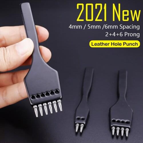 New 1mm Circle Leather Hole Punch Lacing Stitching Professional Working Hand Tool Kit Sewing Cut Round Puncher Craft Chisel Set