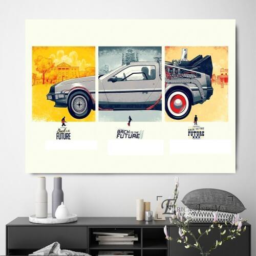 Back To The Future Time Shuttle Delorean Posters And Prints Canvas Painting Wall Art Picture Nordic Decoration Home Decor Quadro
