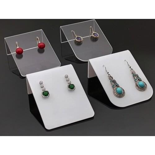 New Fashion Style Transparent/White Acrylic Earrings Jewelry Display Stand Holder Ear Stud Storage Organizer Show Bracket Rack