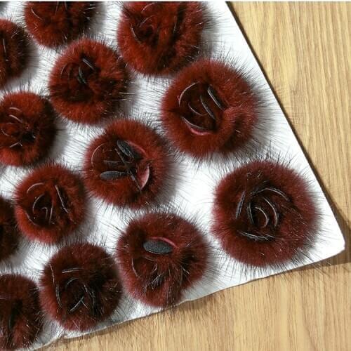 10pcs DIY Rose Flower Pompon 5cm Mink Pompoms Fur balls for Sewing On scarf shoes Hats iphone fur pom pom DIY Crafts Accessories
