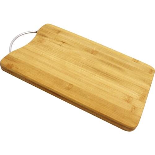 Jaswehome Natural Bamboo Cutting Board Metal Handle Bamboo Wood Serving Board Meat Cheese Borads Chopping Kicthen Board