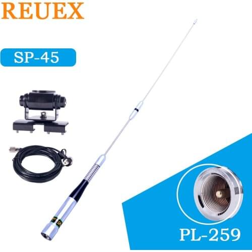 Nagoya SP-45 Car Mobile Radio Antenna Dual Band PL259 Super Gainer 5m Coaxial Cable RB-400 Clip Mount Bracket