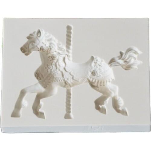 Cockhorse Silicone Mold Trojans Wooden Horse Cake Mold Quality Hobbyhorse Fondant Cake Mold E924