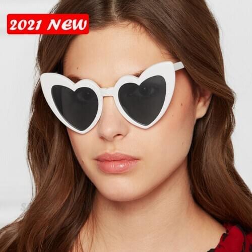 Brand Designer Vintage Sunglass Fashion Love Heart Sunglasses Women cute sexy retro Cat Eye Vintage cheap SunGlasses red female