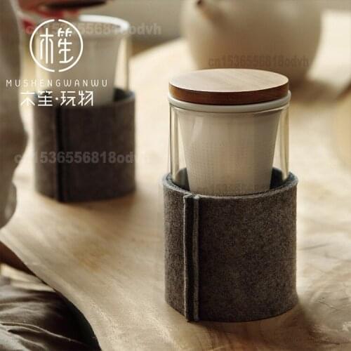 Heat resistant high borosilicate glass tea cup office filter flower tea cup tea cup felt cup