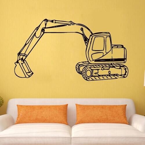 Tractor Excavator Wall Sticker Home Decor Kids Children Room Decoration Nursery Wall Decals Removable Wallpaper Poster