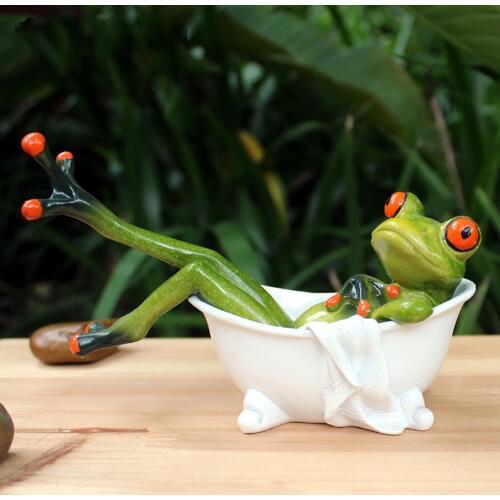 Car Ornaments Creative Resin Frogs Dolls Auto Decoration Sexy Modern Frogs Crafts Animal Home Office Decor Accessories Odd Gifts