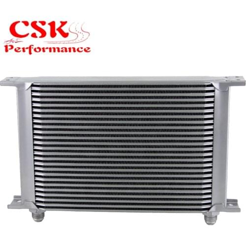 Universal Aluminum 25 Row 248mm AN8 British Engine Oil Cooler Black / Silver