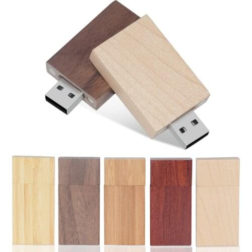 Wooden personality Square wood USB flash drive u disk pendrive 4G 16GB 32GB 64GB 128GB laser engraving LOGO customize