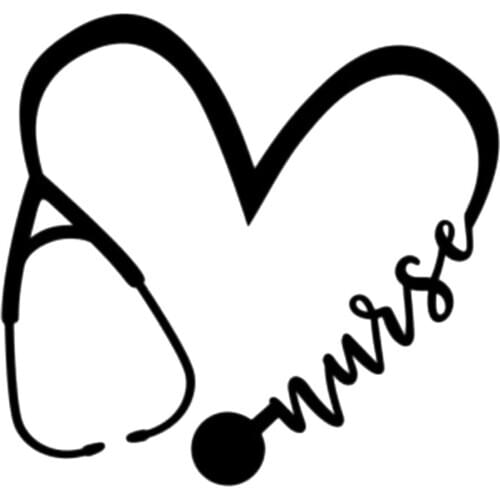 Dawasaru Nurse Heart Car Sticker Waterproof Personalized Decal Laptop Suitcase Truck Motorcycle Auto Accessories PVC,15cm*14cm