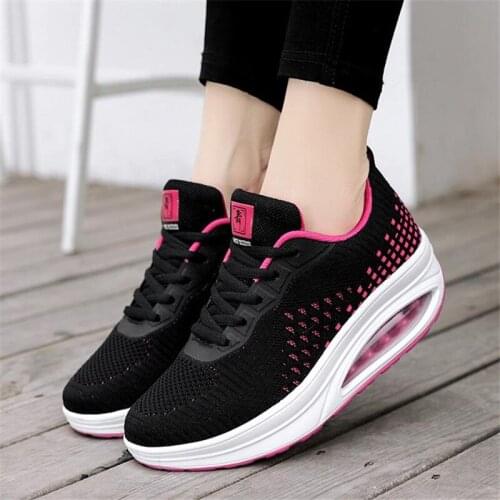 Womens Mesh Knitting Sneakers Breathable Women Loafers Ladies Elastic Band Female Casual Slip On Comfortable Shoes Plus Size 40