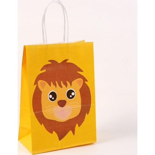 1Pcs Baby Shower Birthday Party Gift Cookies Packaging Bags Decor Jungle Safari Animal Zoo Forest Theme Party Supplies