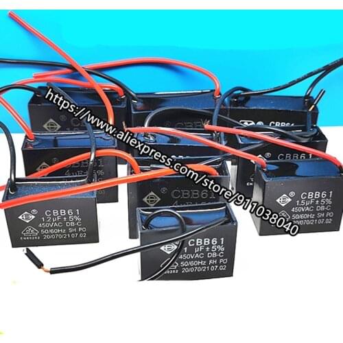 10pcs/lot CBB61 fan start capacitor 5UF 450V 5pcs/lot