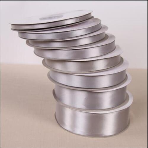 100Yards Gray Silk Satin Ribbon Wedding Party Home Decoration Gift Apparel Sewing Fabric Hair Bow Material DIY Hair Accessories